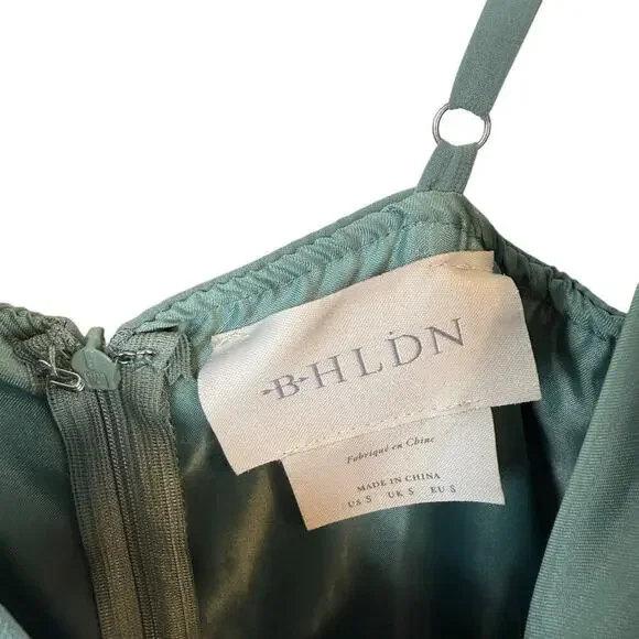 NWT BHLDN Eva Chiffon Bridesmaid Maxi Dress Formal Wedding Guest Moss Green S - Picture 4 of 11